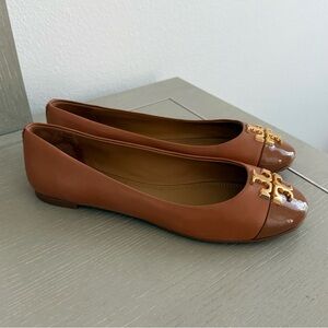 Tory Burch Everly Cap Toe Ballet Flats - Tan